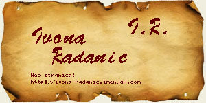 Ivona Radanić vizit kartica